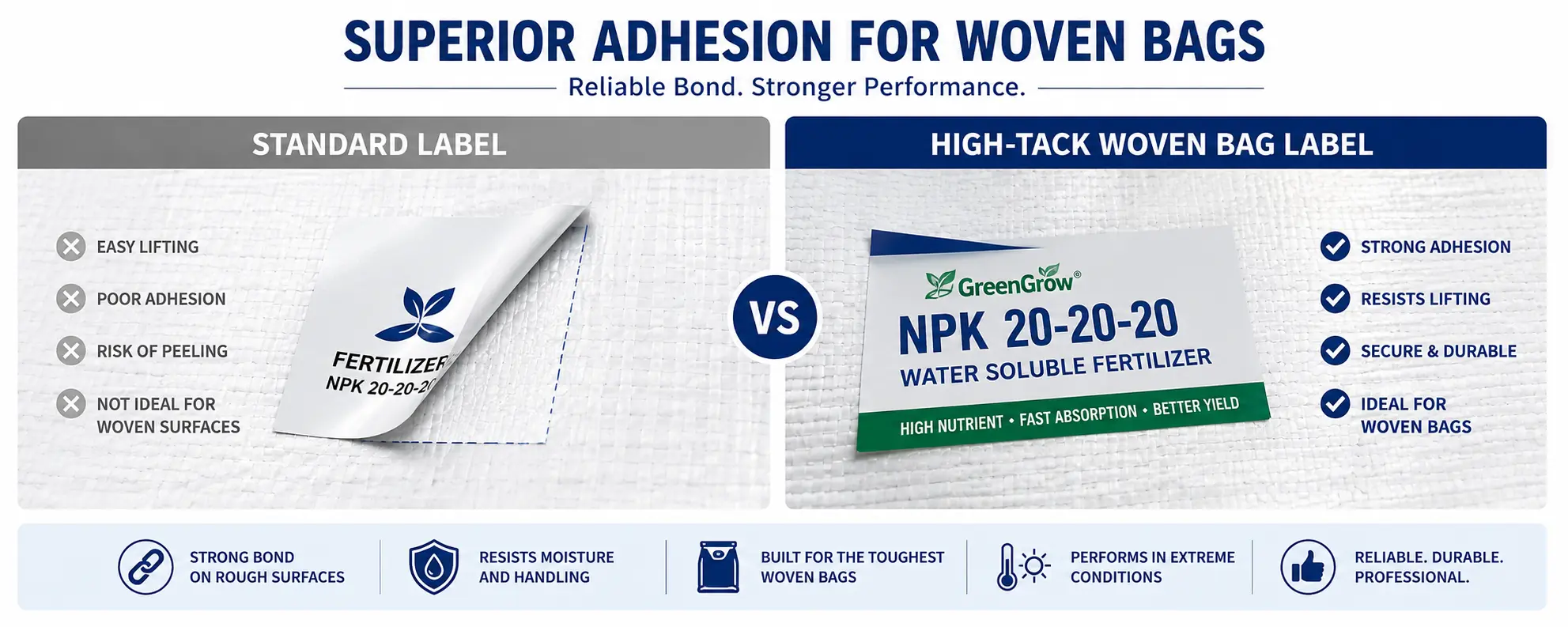 Comparison-of -standard-label-lifting-versus-high-tack woven-bag-label-on-PP-PE-woven-bag.webp